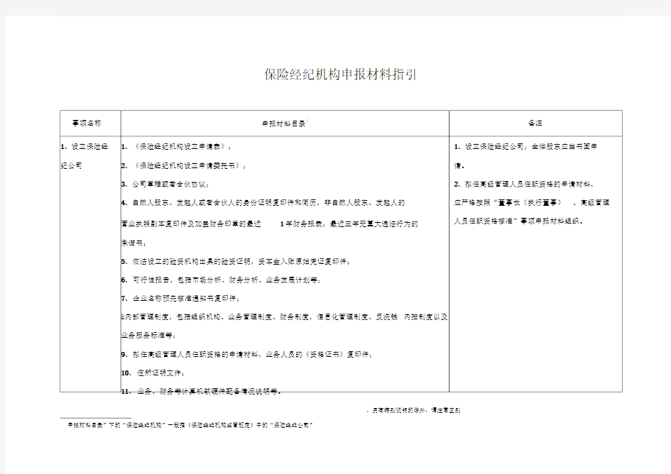 1保险经纪机构申报材料指引