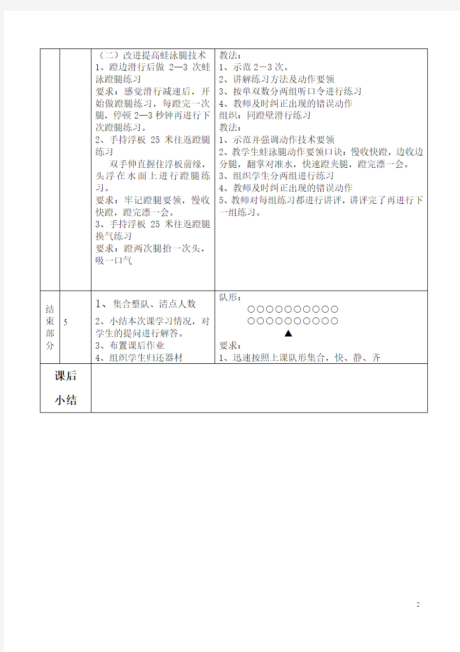 (完整版)自由泳教案