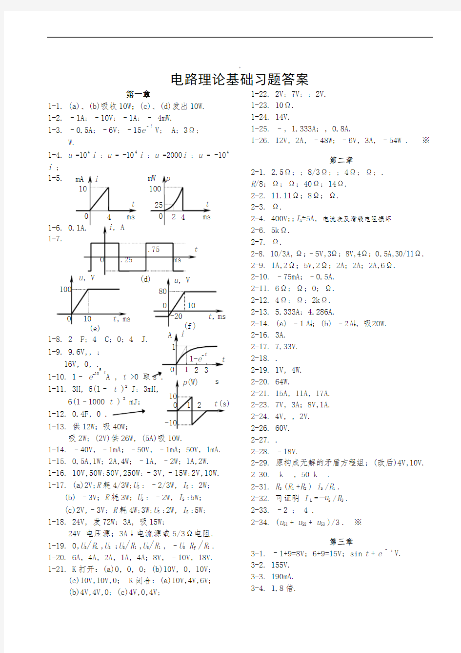 电路理论基础习题答案