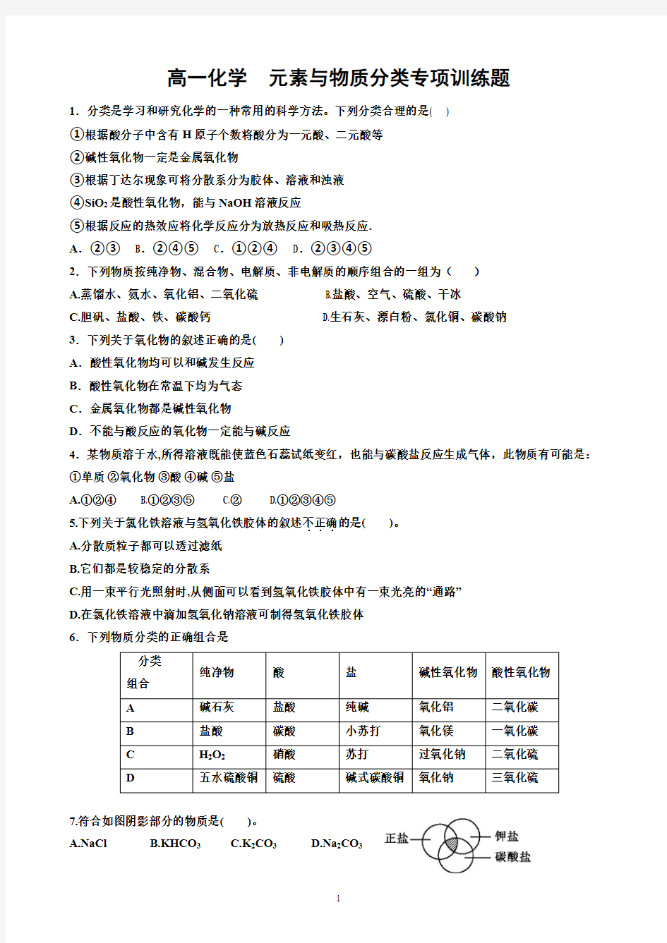 元素与物质的分类(1)(1)