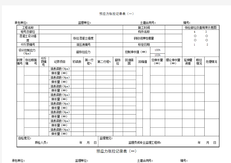 预应力张拉记录表 (1)