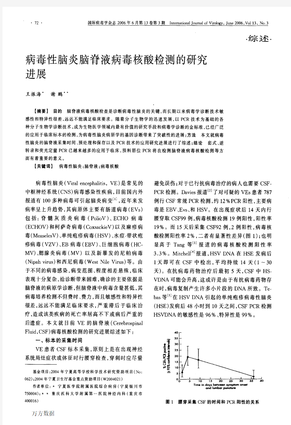 病毒性脑炎脑脊液病毒核酸检测的研究进展