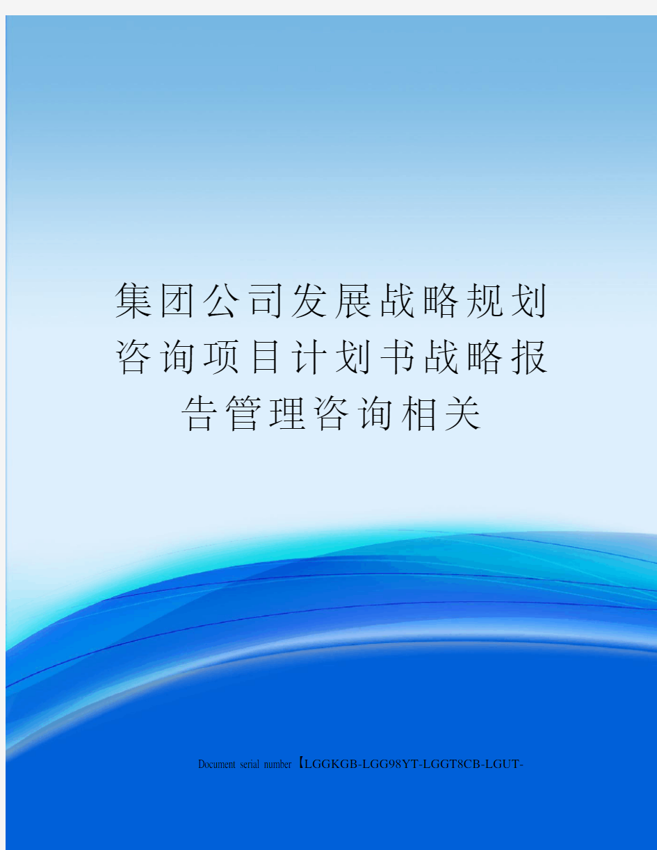 集团公司发展战略规划咨询项目计划书战略报告管理咨询相关