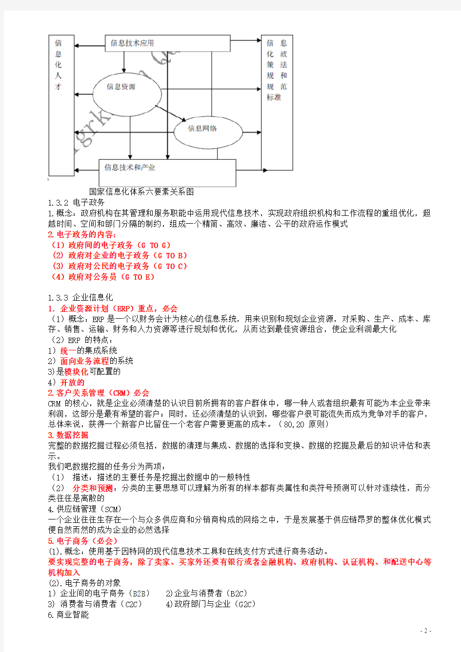 2013年系统集成项目管理工程师重点考点核心资料打印版