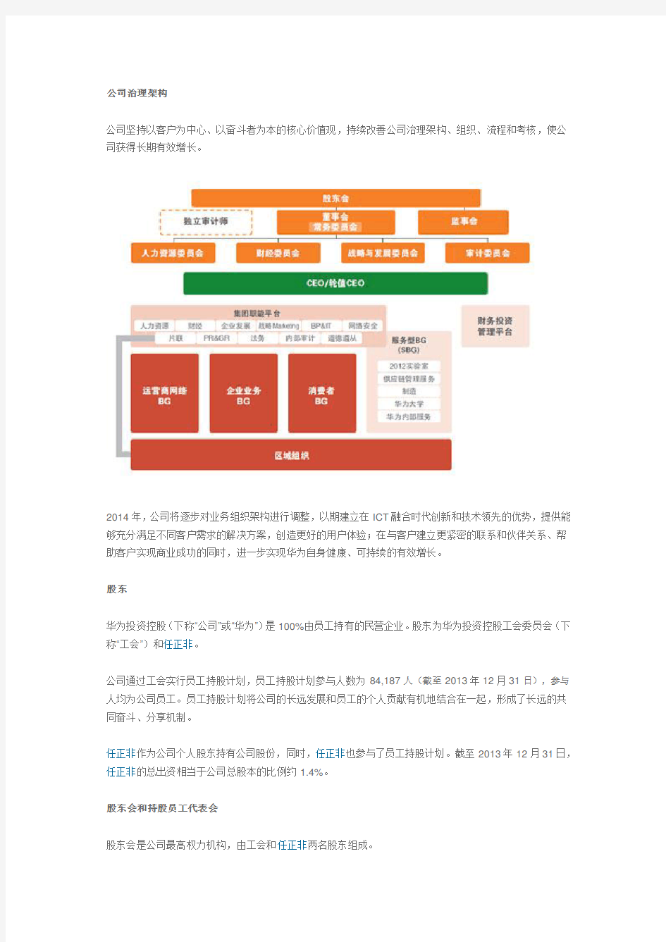 华为公司管理系统治理资料报告材料