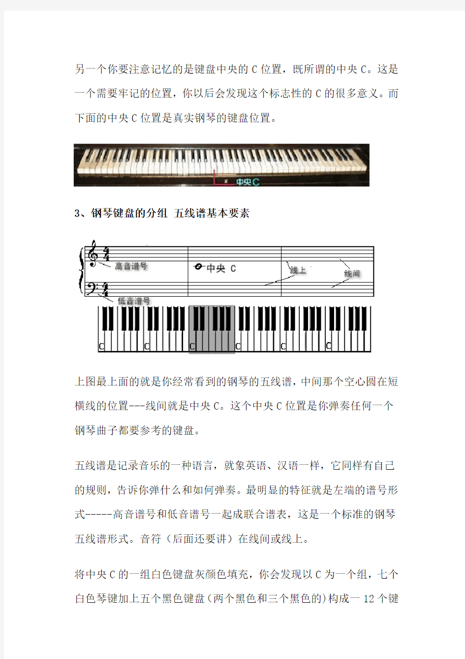三分钟学会看键盘 教你看懂钢琴五线谱