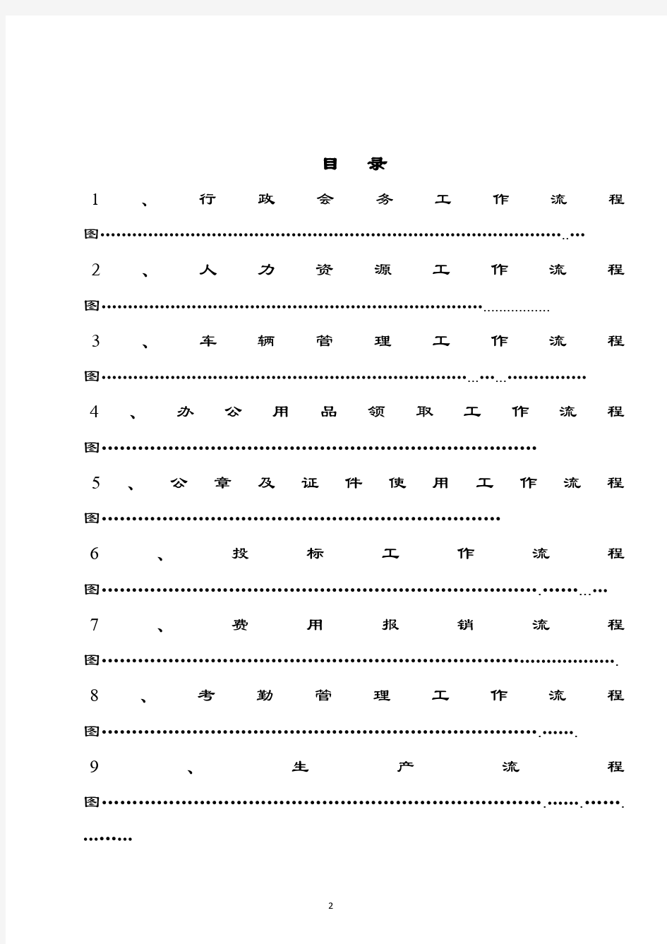 公司管理系统各部门工作流程图(通用)