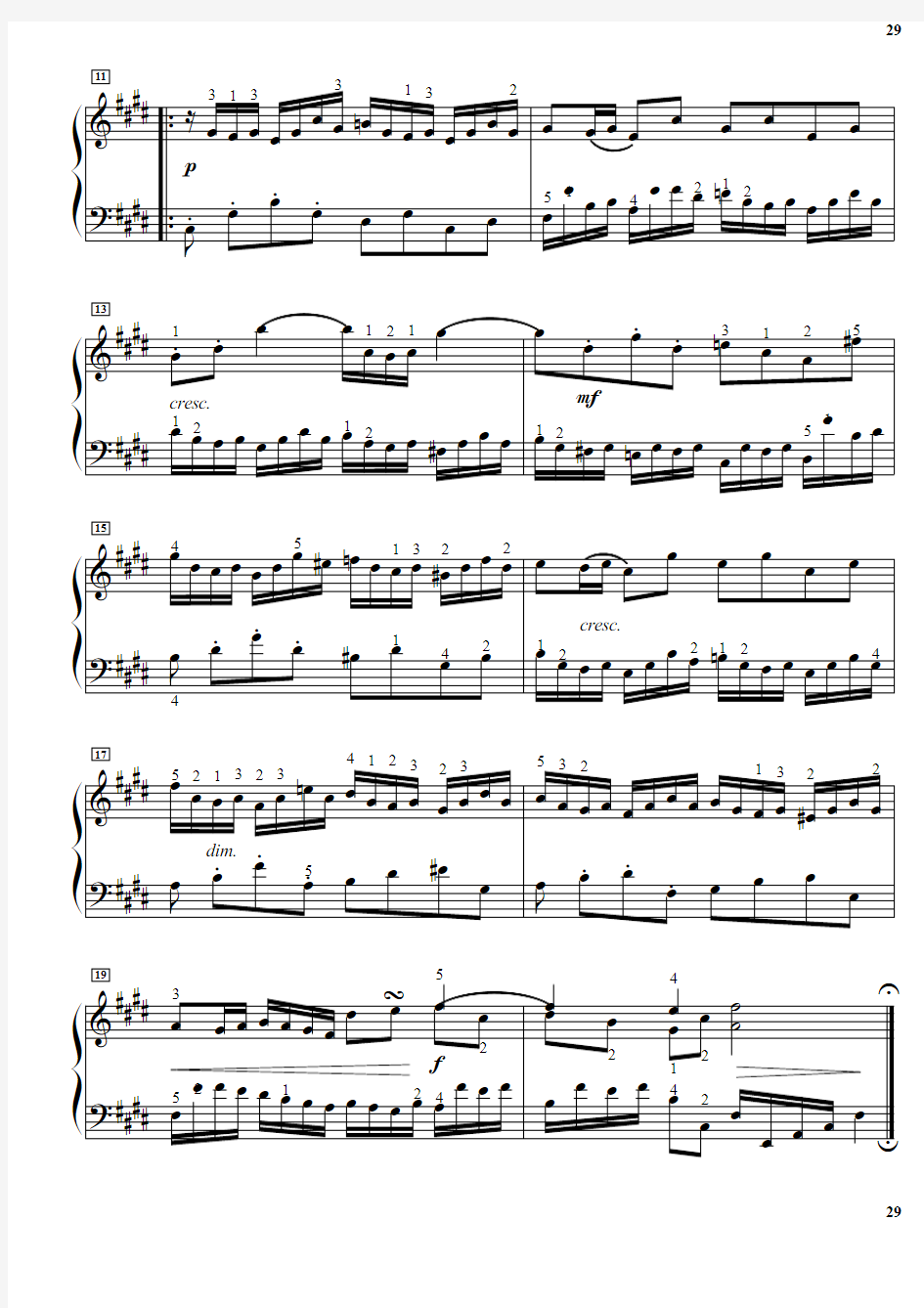 J.S.巴赫小前奏曲与赋格曲 17 钢琴谱 原版 正谱 五线谱