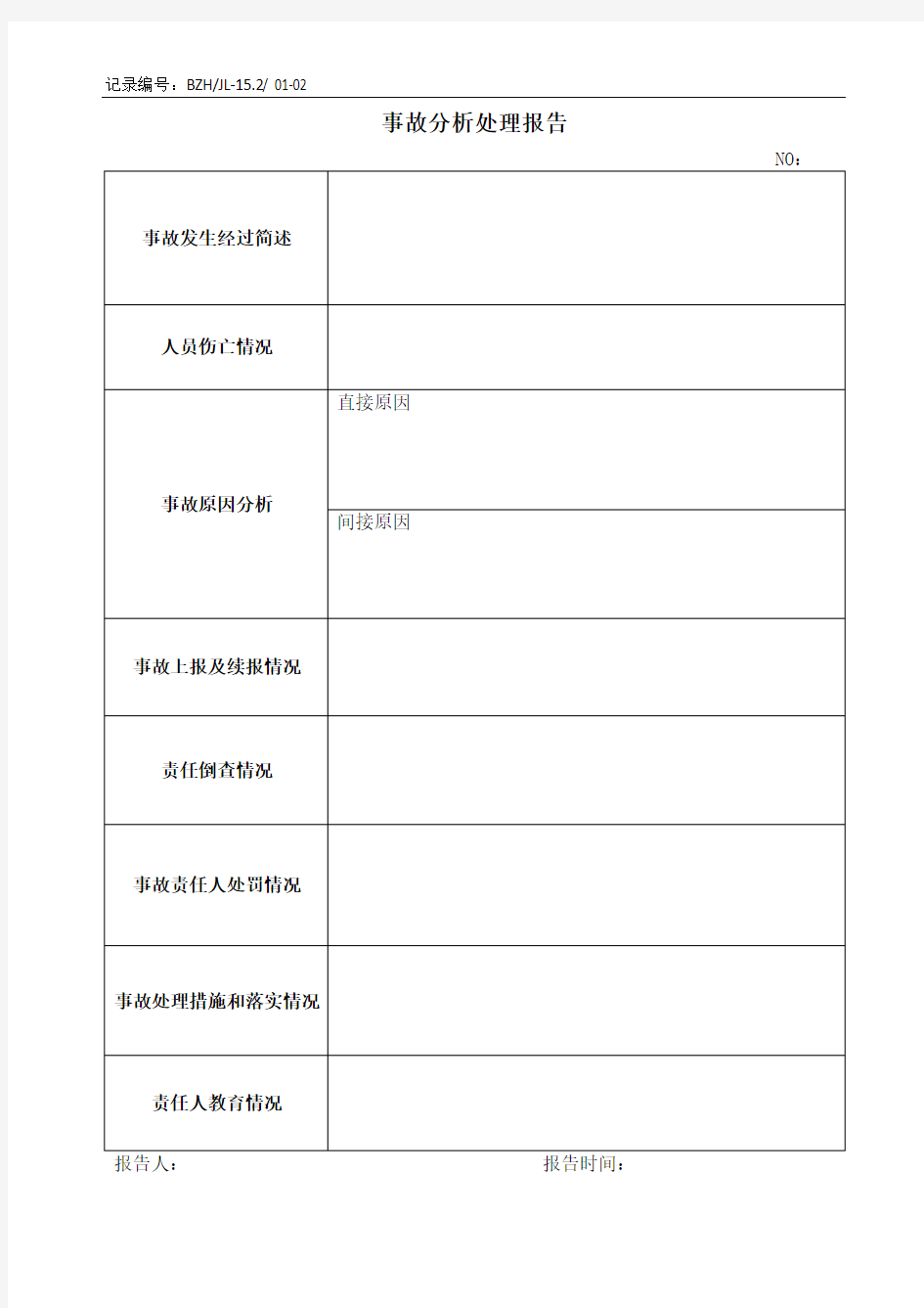 事故分析处理报告