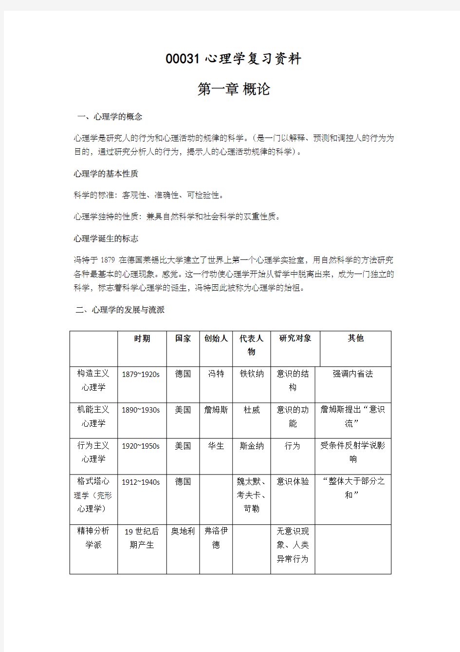 心理学复习资料