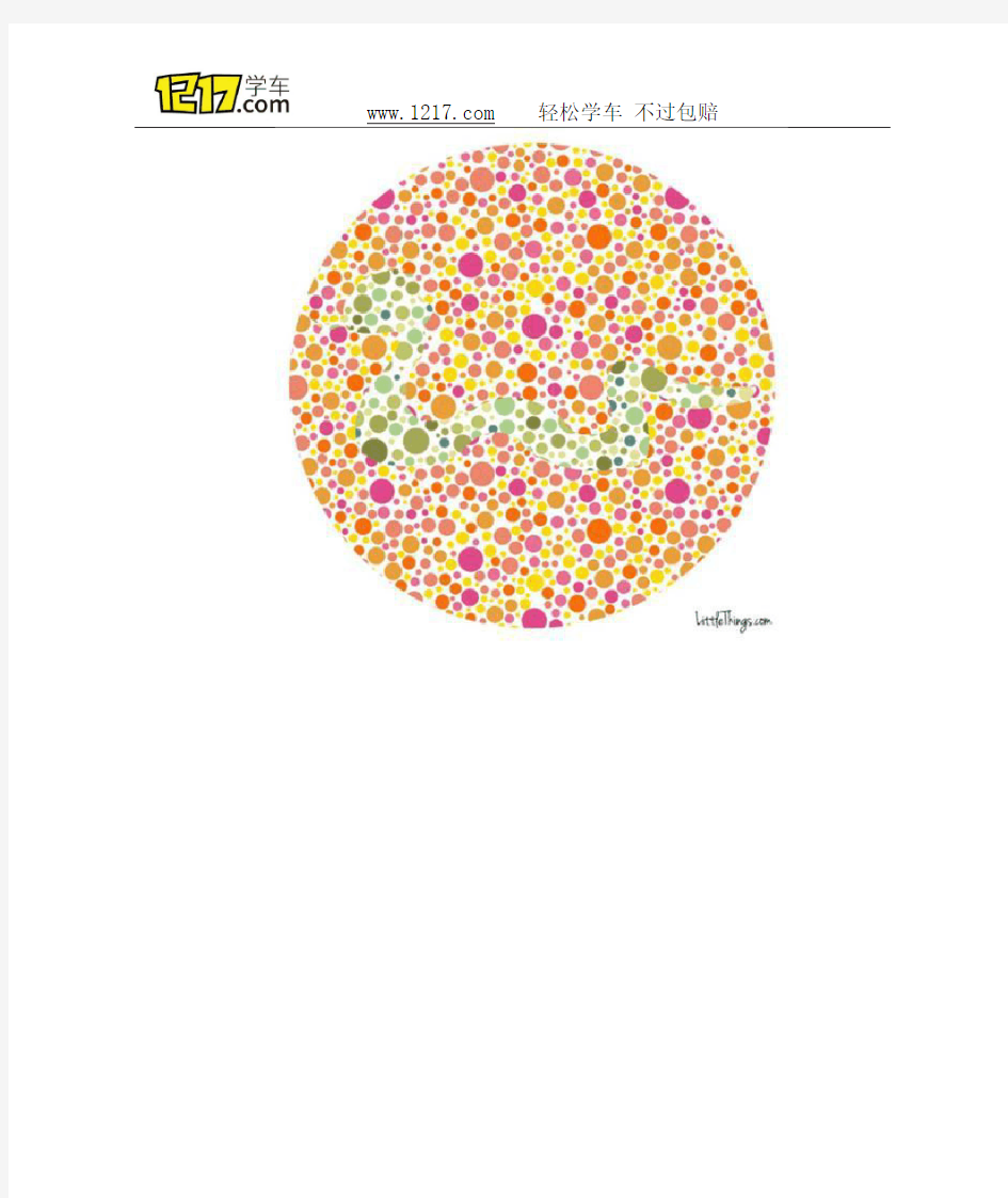 2016驾校体检色盲图