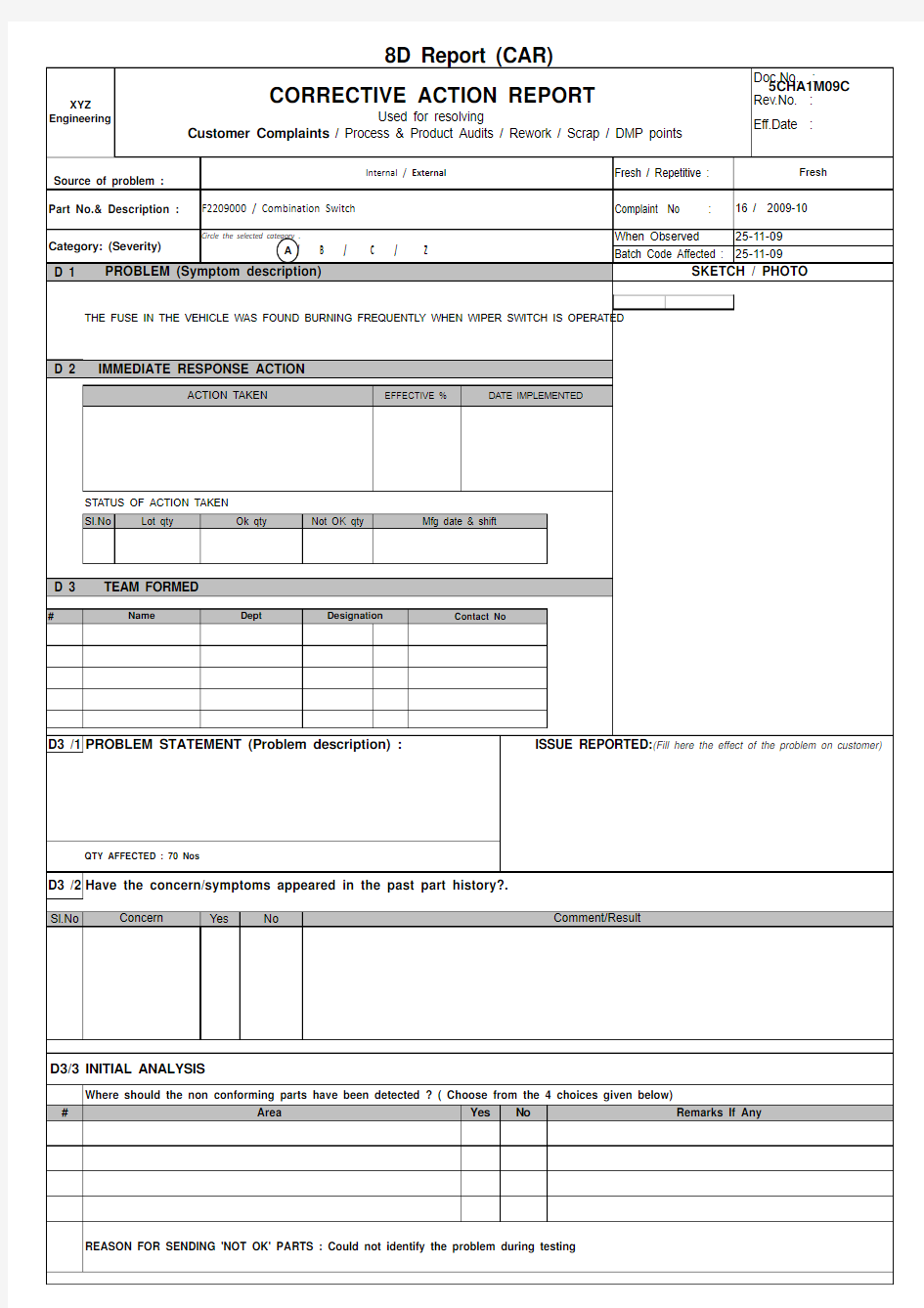 8D报告 8D Report Format