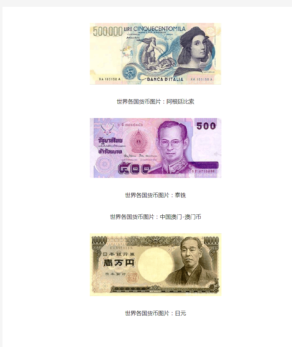 各国货币图片大全