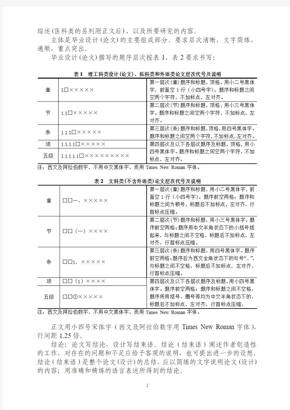 武汉科技大学本科毕业设计(论文)基本规范