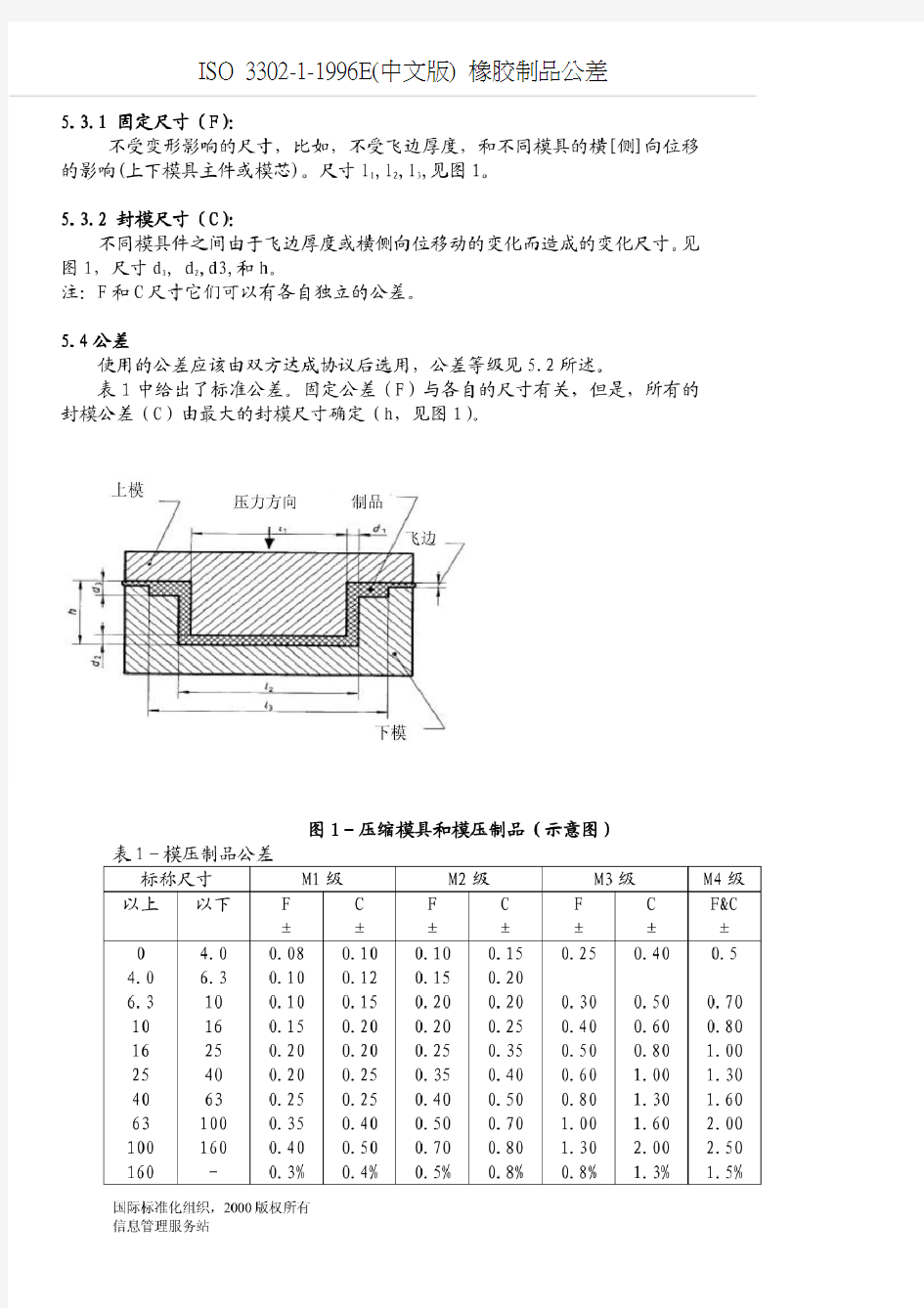 ISO 3302-1-1996E橡胶制品公差