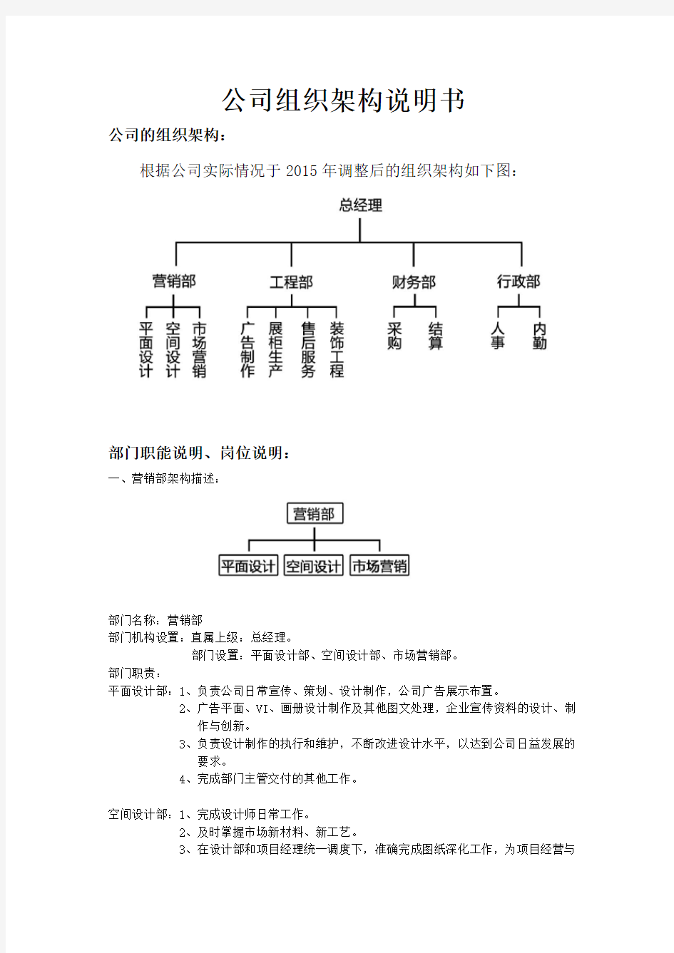 公司组织架构说明书