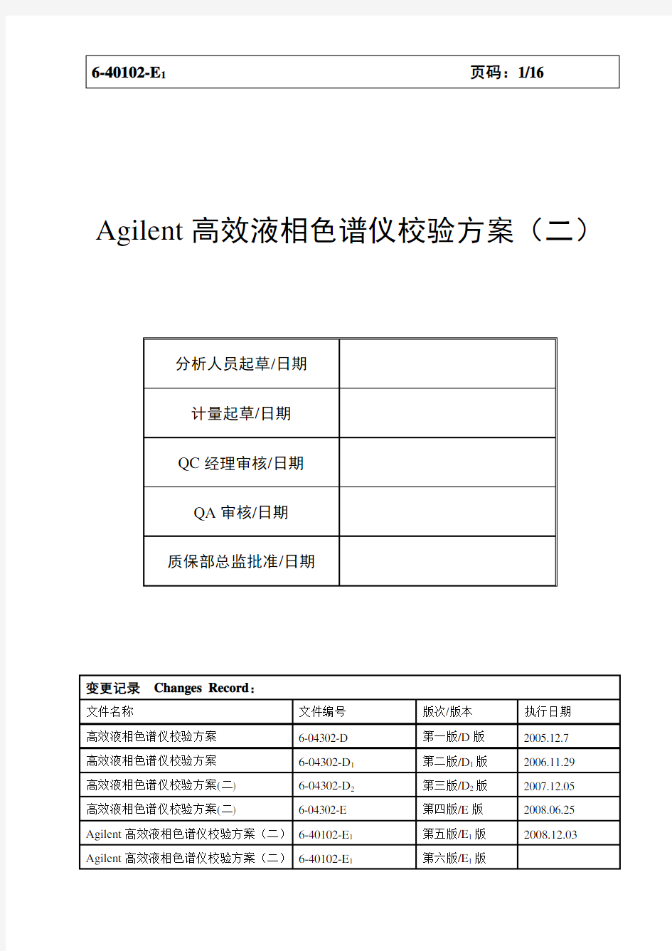 Agilent高效液相校验方案(二)