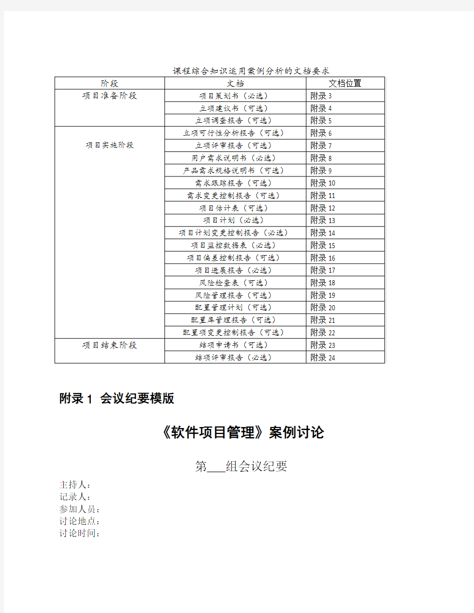 《软件项目管理》文档模板