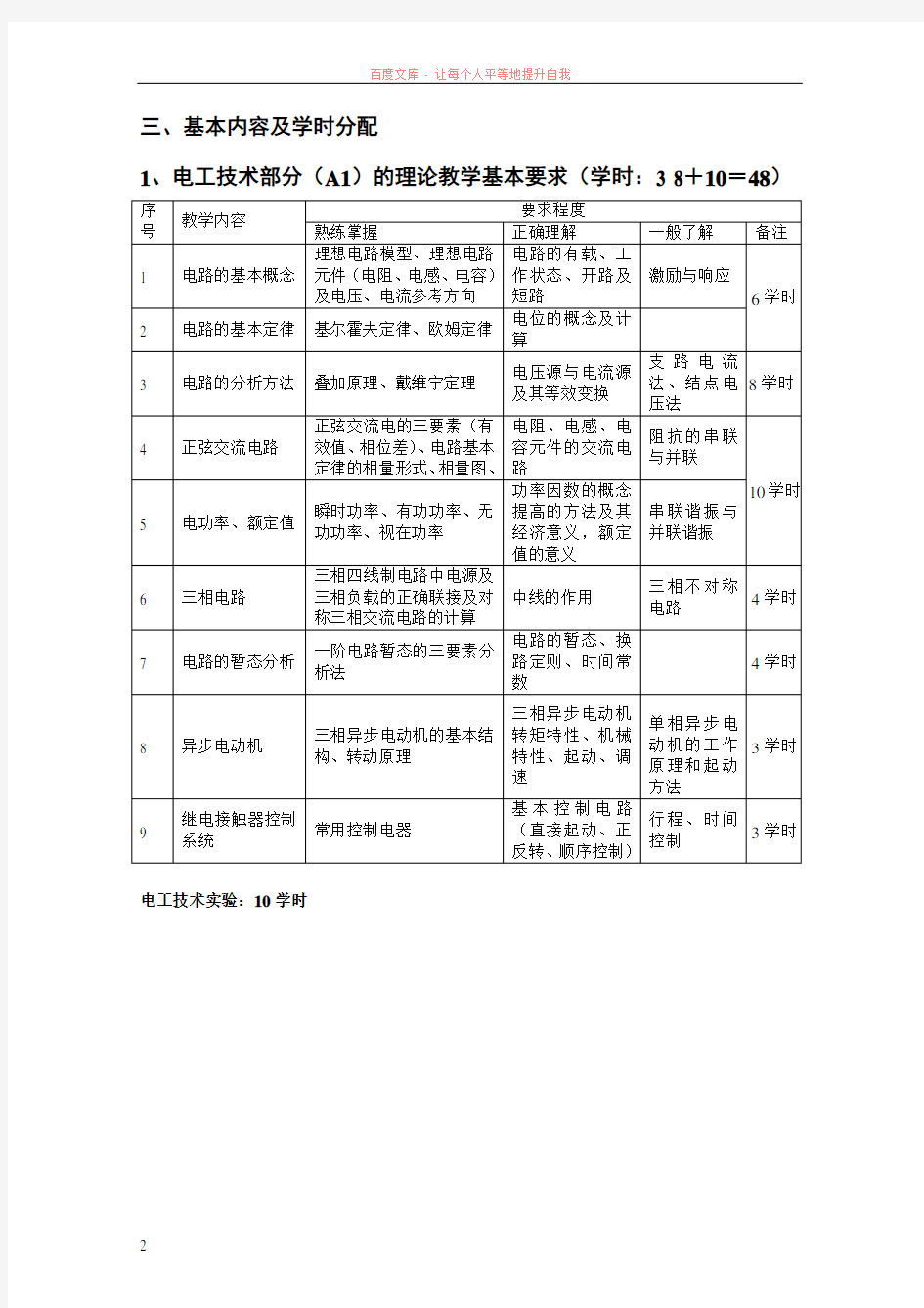 电工学教学大纲10版终稿