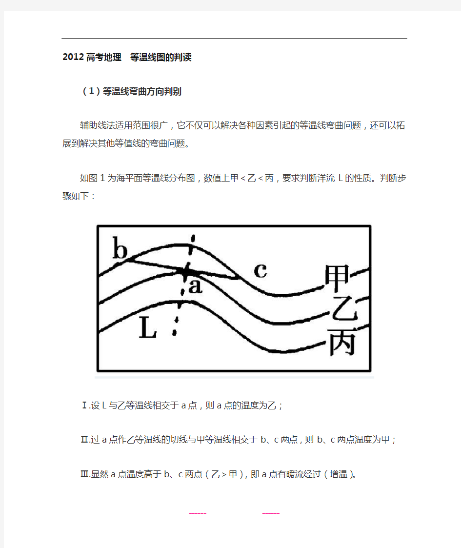 高考地理  等温线图的判读