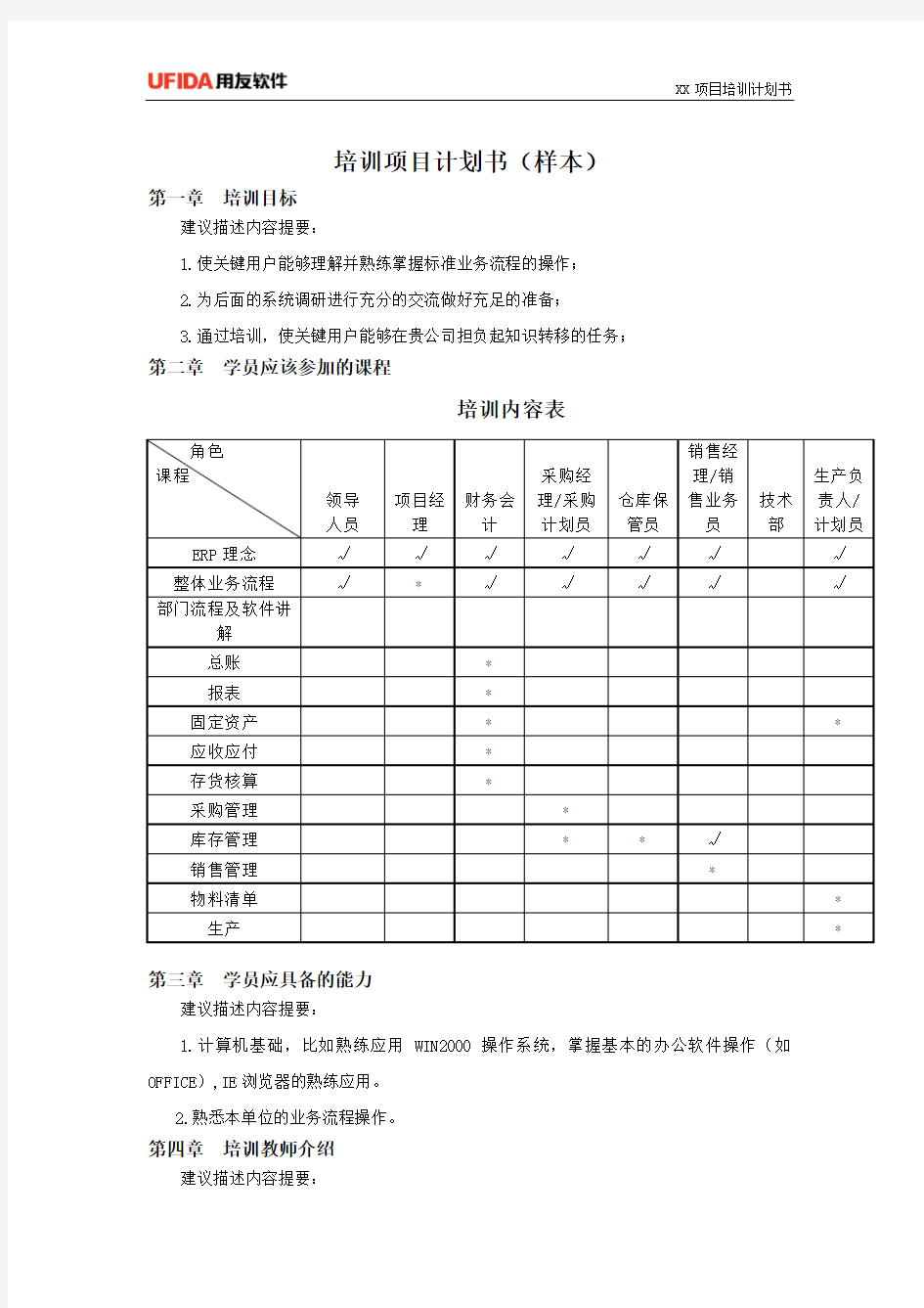 培训项目计划书