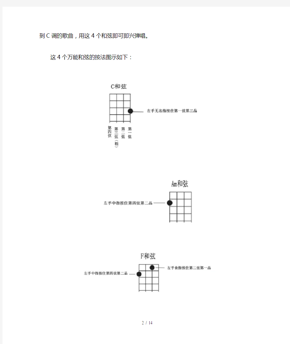 4个万能和弦搞定尤克里里即兴弹唱(入门教程)