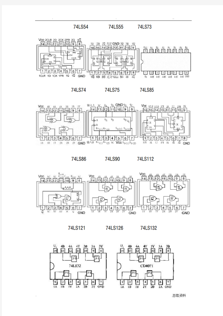 常用集成电路引脚图