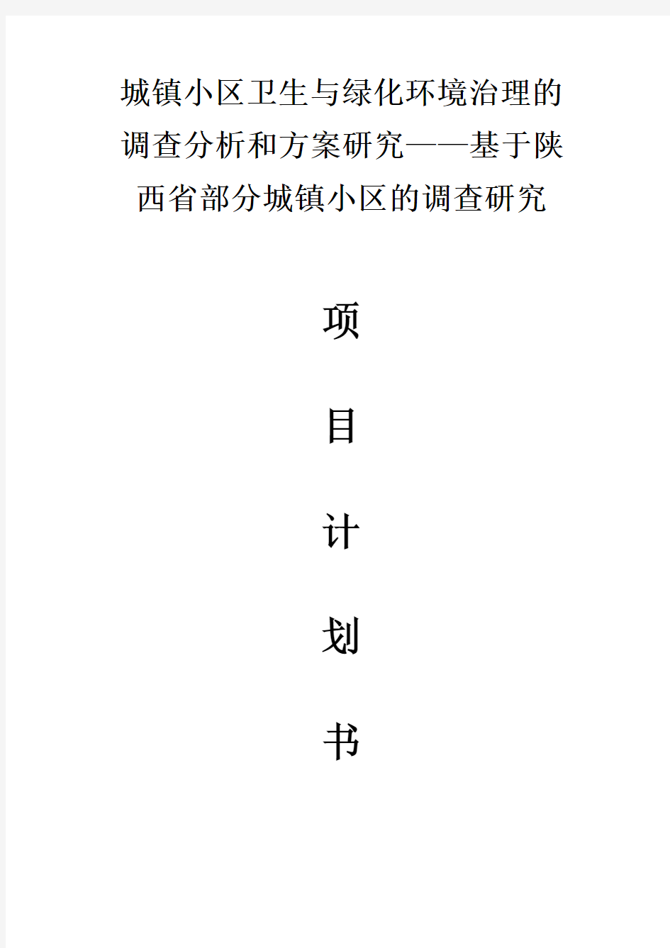 项目计划书 (策划)