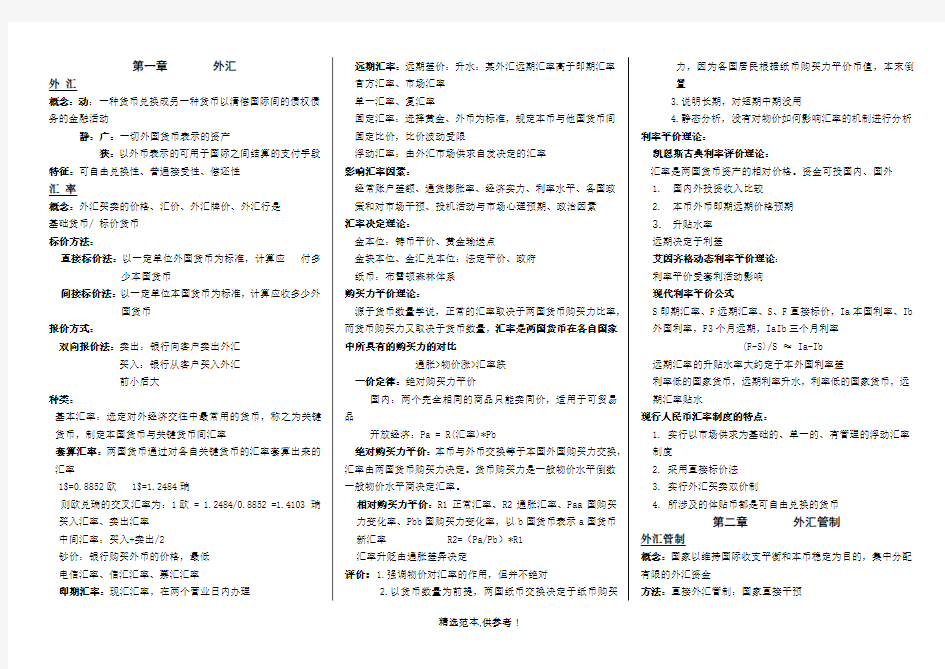 国际金融重要知识点汇总