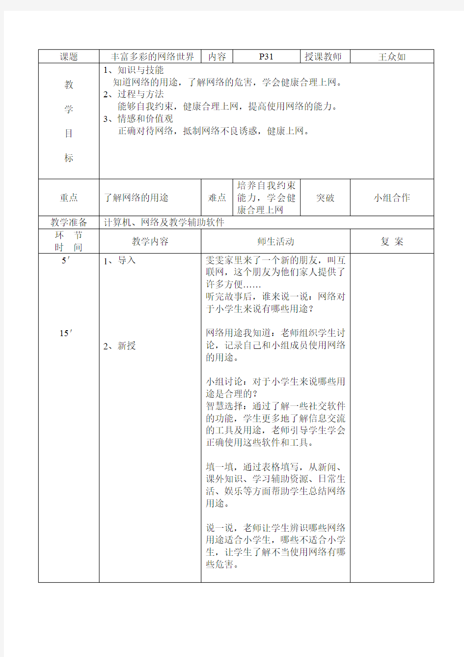 人与自我-丰富多彩的网络世界