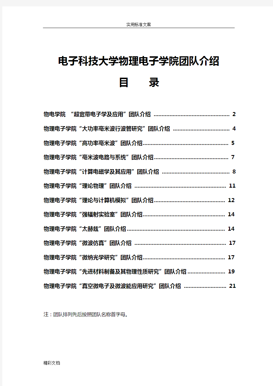 电子科技大学物理电子学院团队介绍