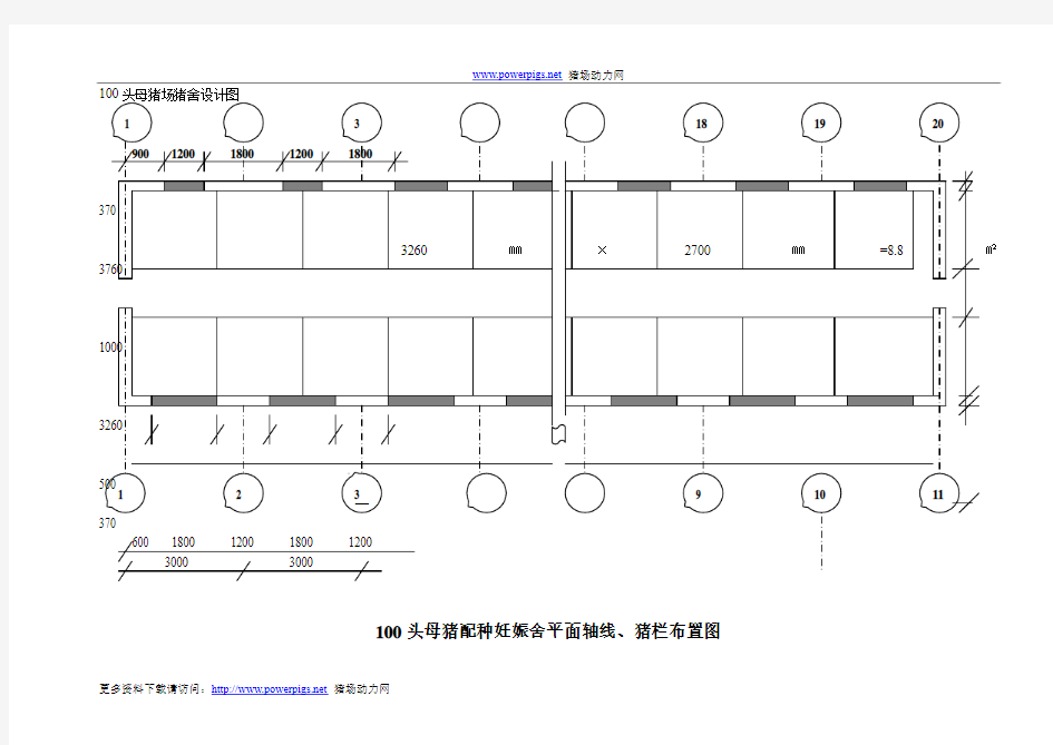 100头母猪场猪舍设计图