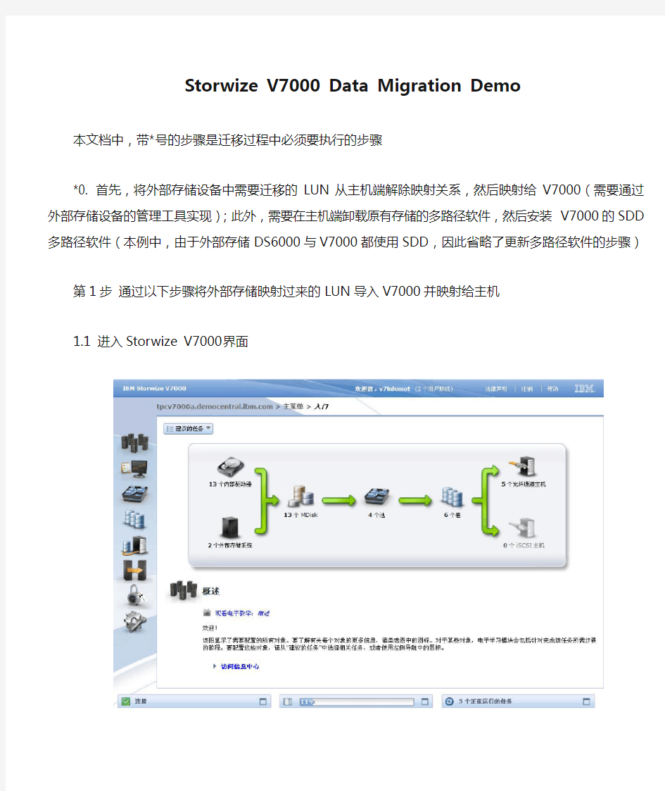 Storwize V7000 Data Migration Demo
