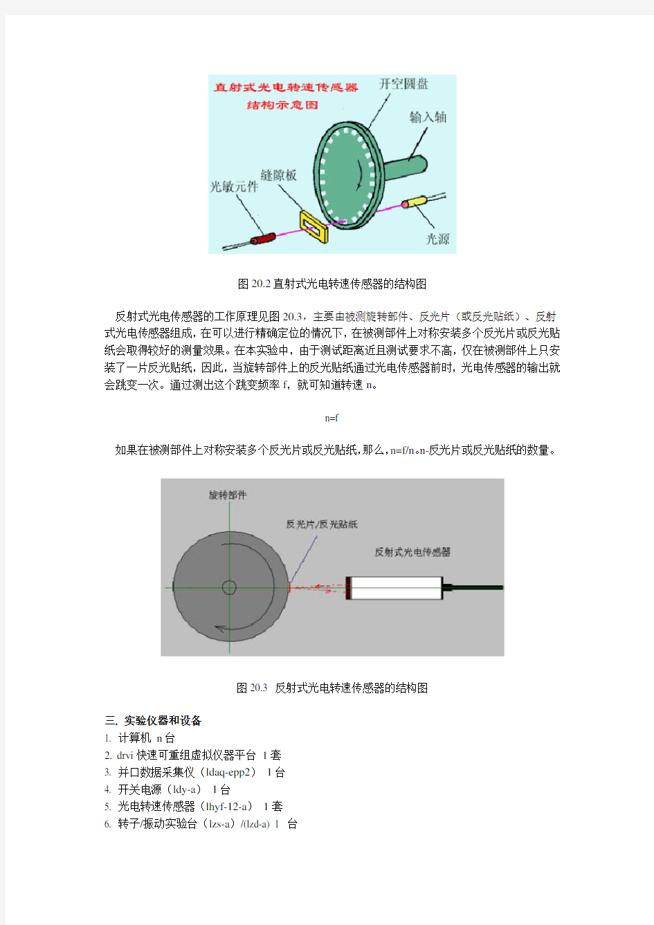 20.光电传感器转速测量实验