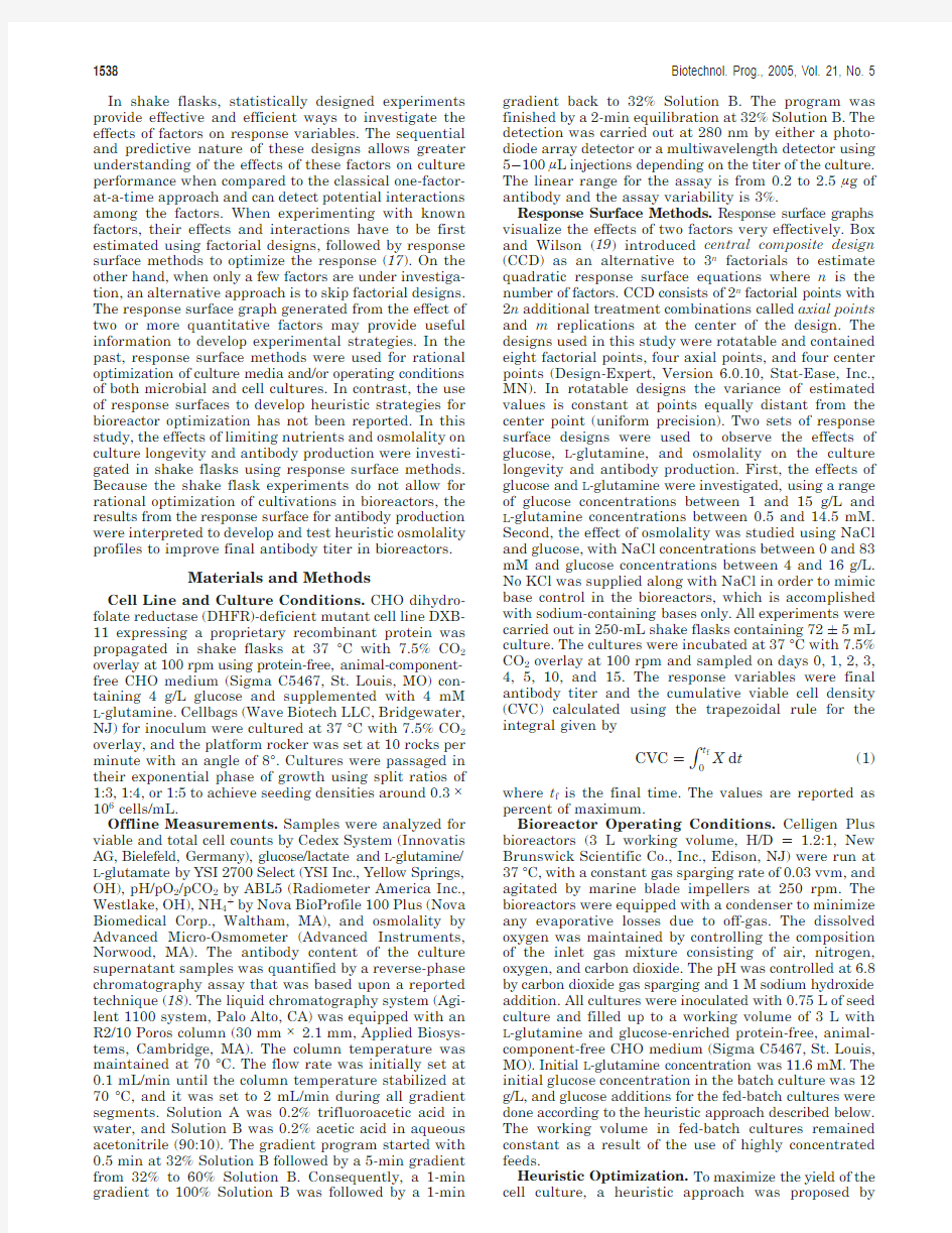 Heuristic Optimization of Antibody Production by CHO