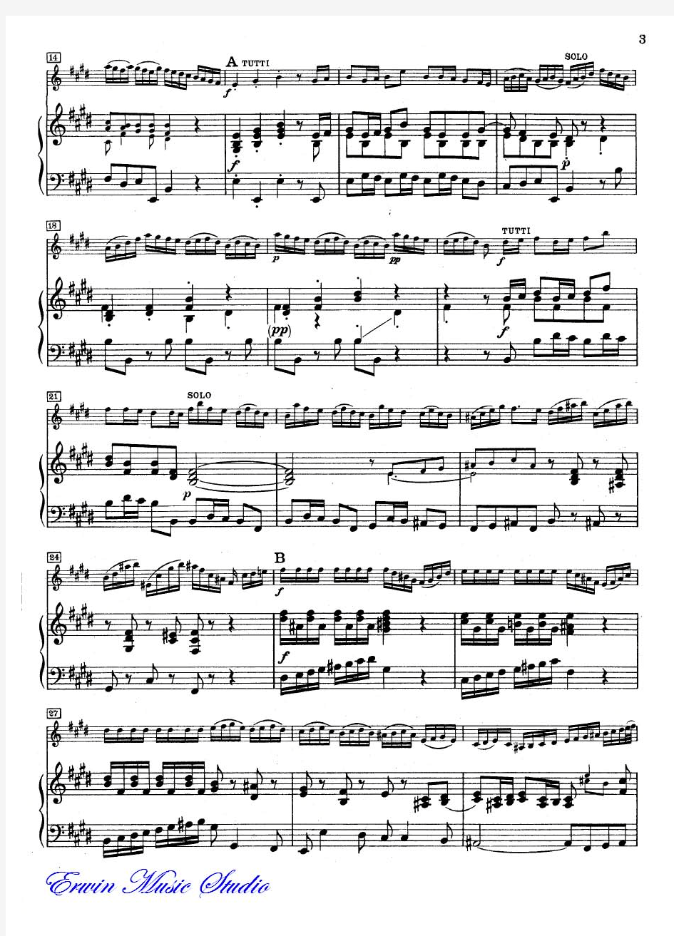巴赫 《小提琴 E 大调 第二协奏曲 》BWV.1042 小提琴曲谱+钢琴伴奏曲谱 Piano 