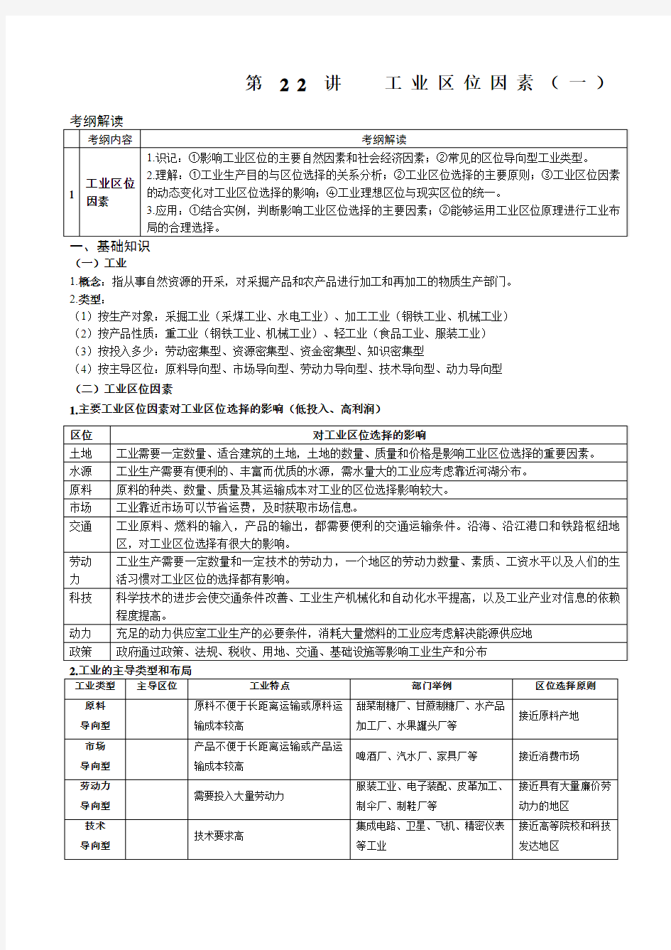 工业区位因素含答案