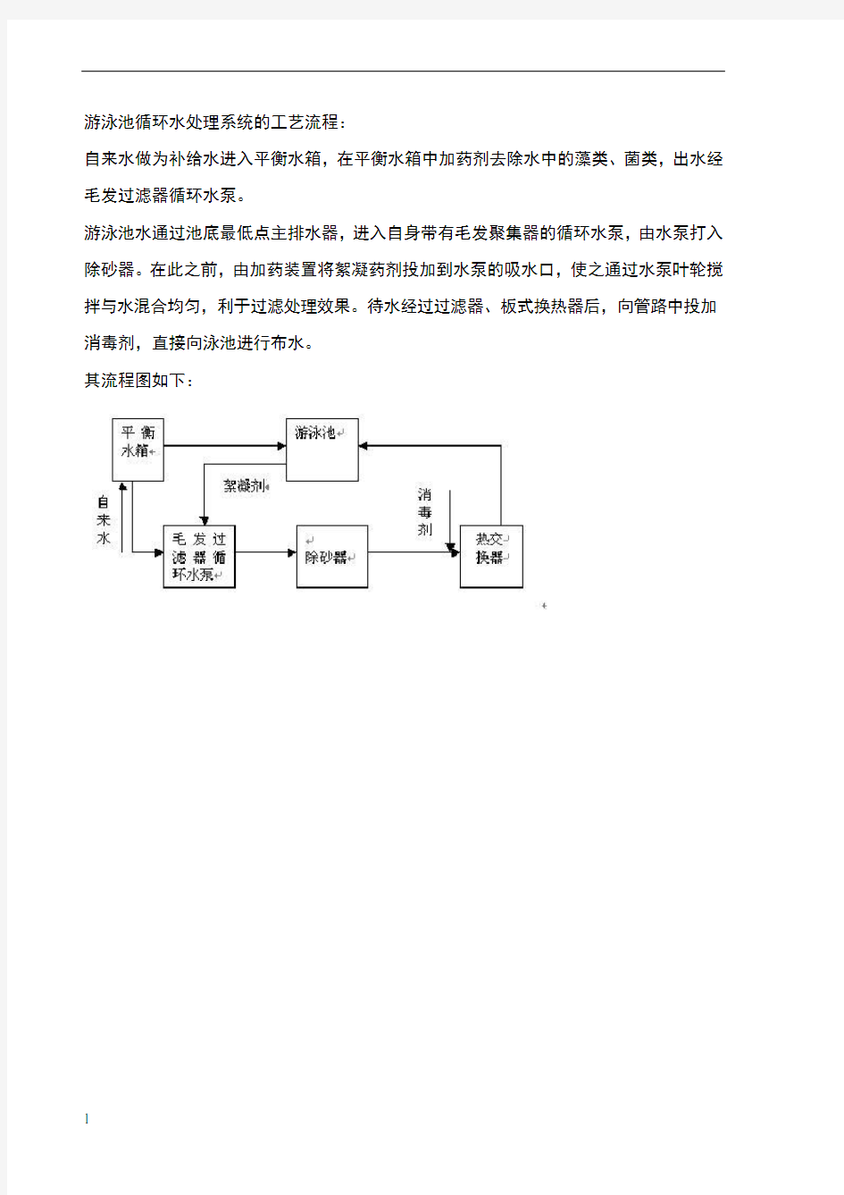 游泳池循环水处理工艺流程