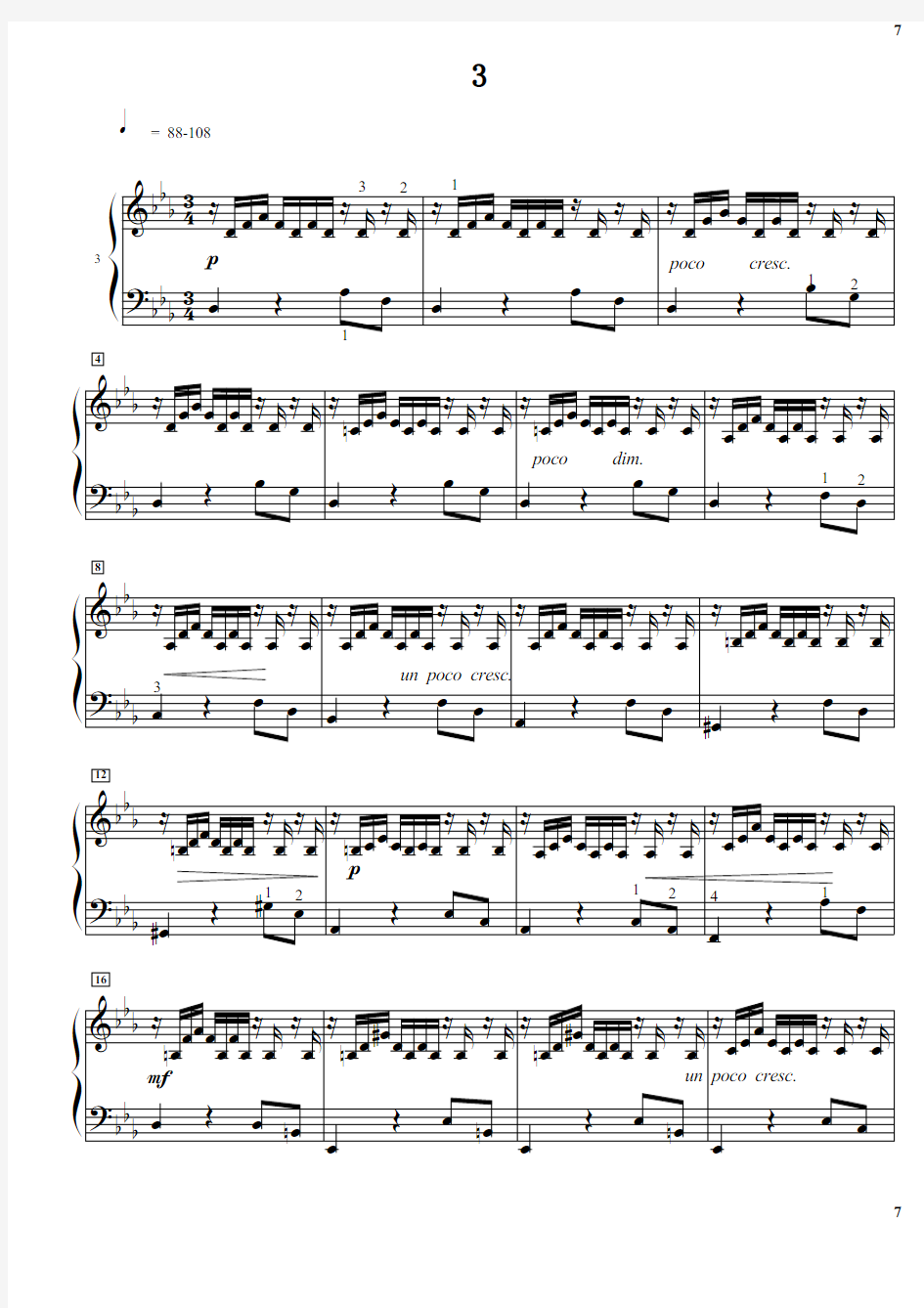 J.S.巴赫小前奏曲与赋格曲 3 钢琴谱 原版 正谱 五线谱