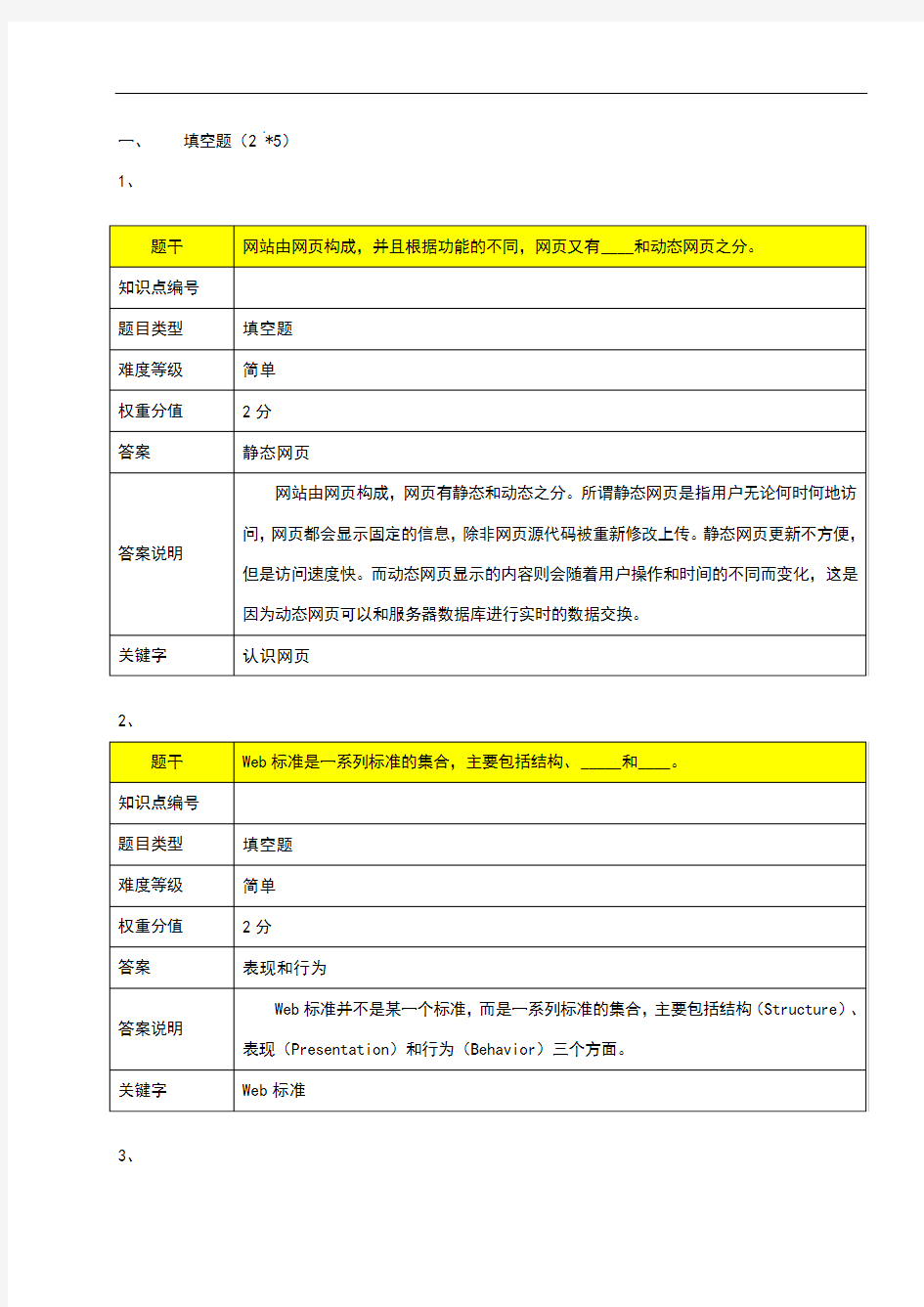 项目1 网页制作基础知识答案【网页设计与制作项目教程】