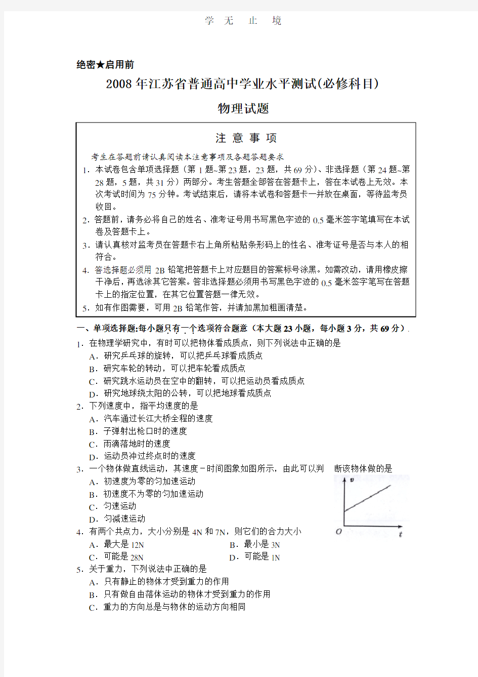 江苏省学业水平测试物理试卷.pdf
