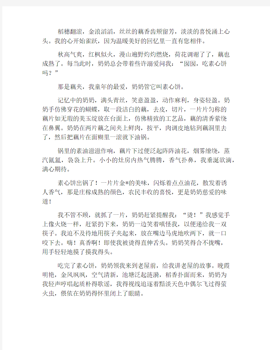 2019年江苏扬州中考满分作文范文