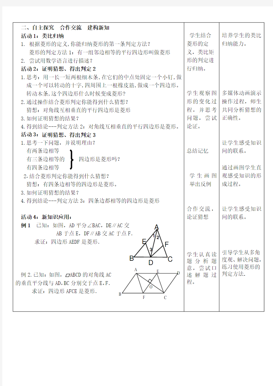 18.2.2《菱形的判定》教学设计