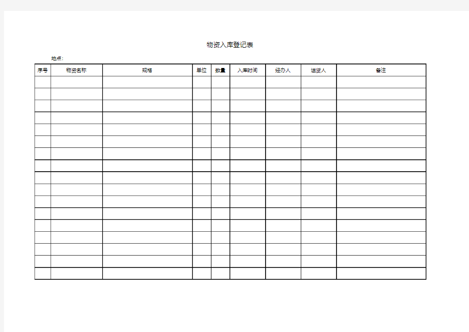 物资出入库登记表
