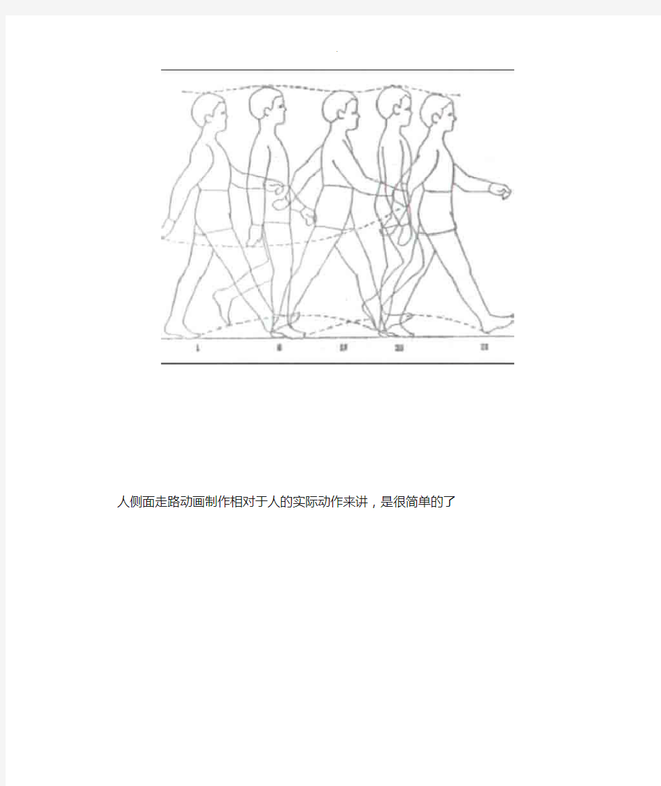 人侧面走路动画制作与走路动作分解