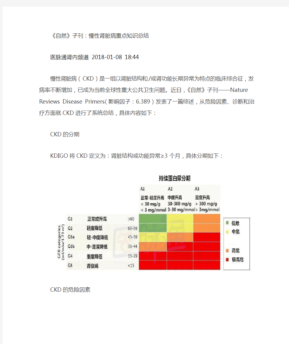 慢性肾脏病重点知识总结