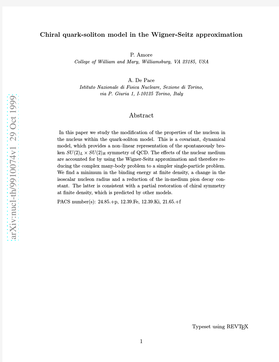 Chiral quark-soliton model in the Wigner-Seitz approximation