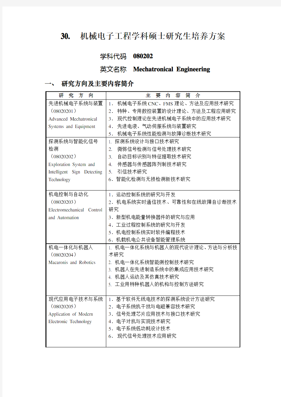 西工大研究生培养方案