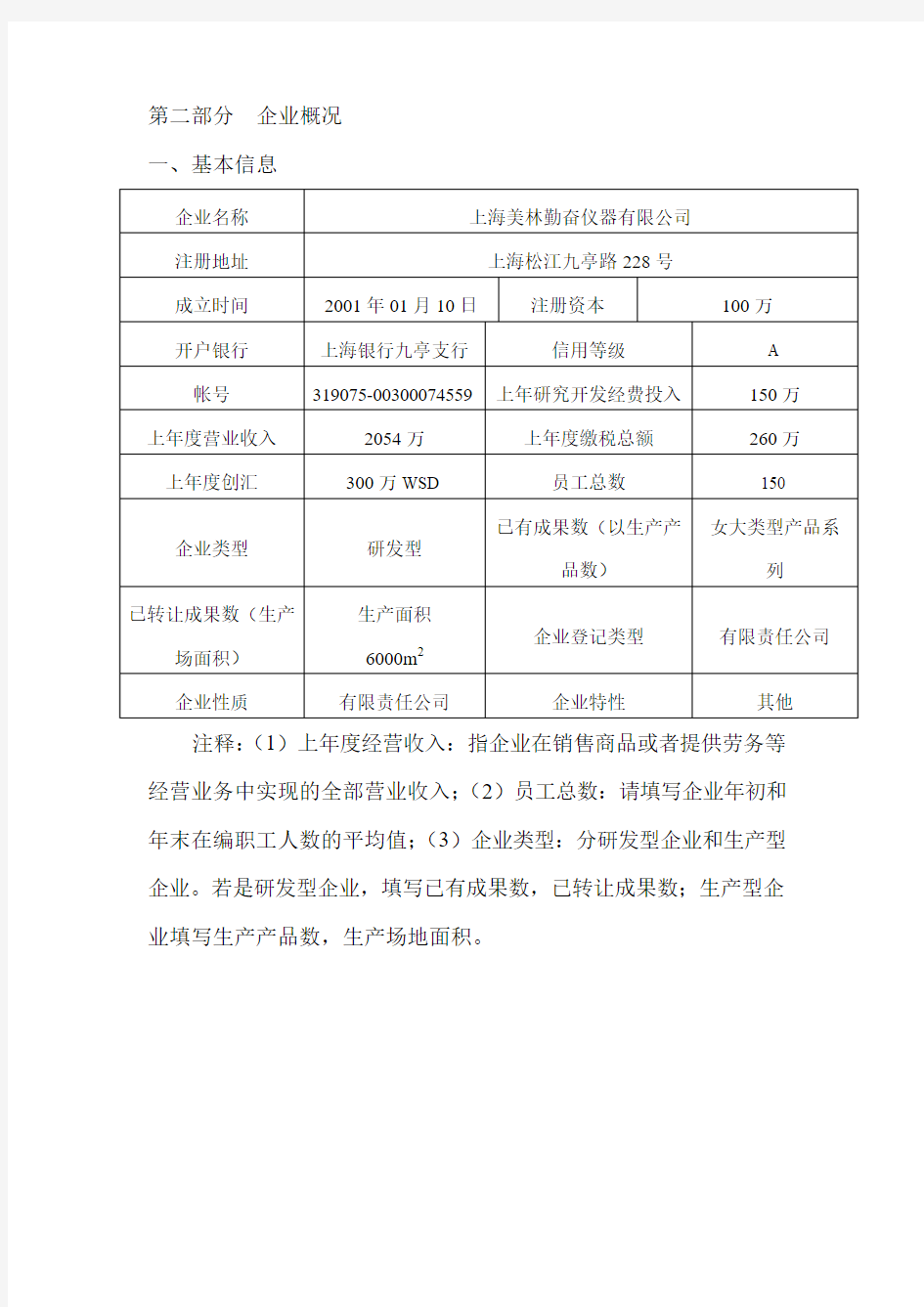 第二部分  企业概况