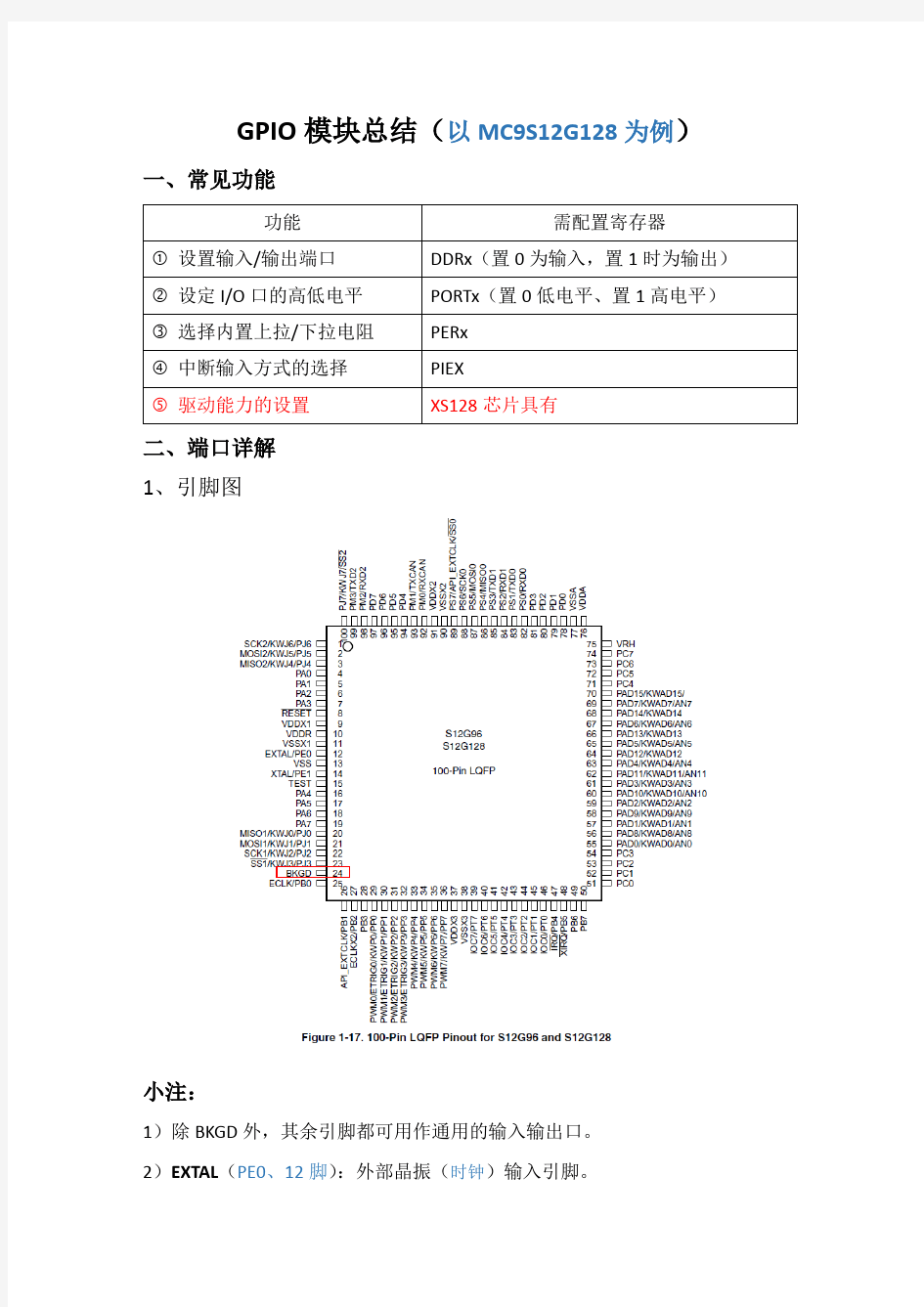 飞思卡尔MC9S12G系列芯片之【GPIO】模块总结